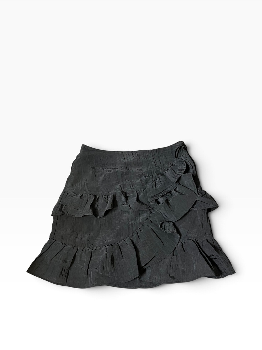 NWT Maje Black Ruffled Mini Skirt
